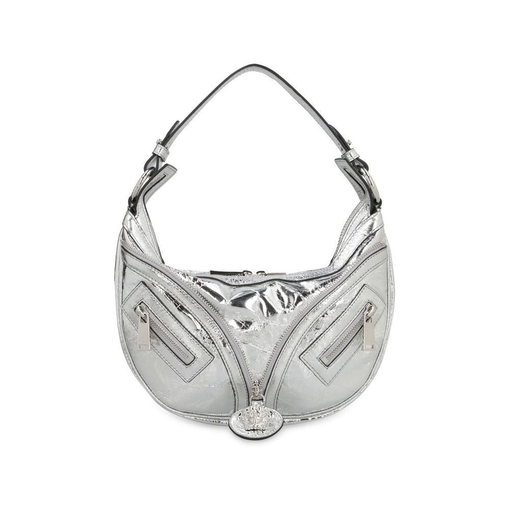 Versace Silver Lamb Leather Shoulder Bag Versace