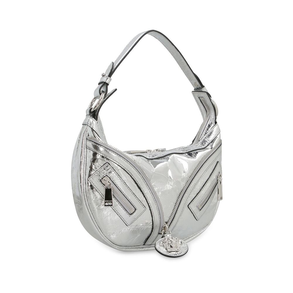 Versace Silver Lamb Leather Shoulder Bag Versace