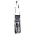 Versace Black And White Leather And Textile Shoulder Bag Versace
