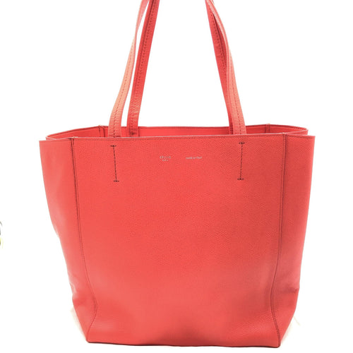 Celine Cabas Phantom Red Pebbled Leather Tote Bag Celine