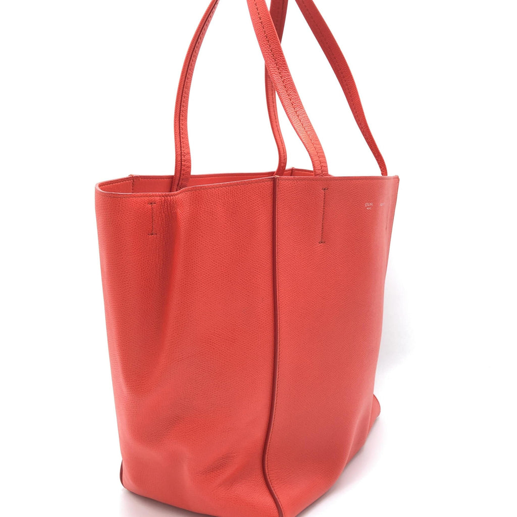 Celine Cabas Phantom Red Pebbled Leather Tote Bag Celine