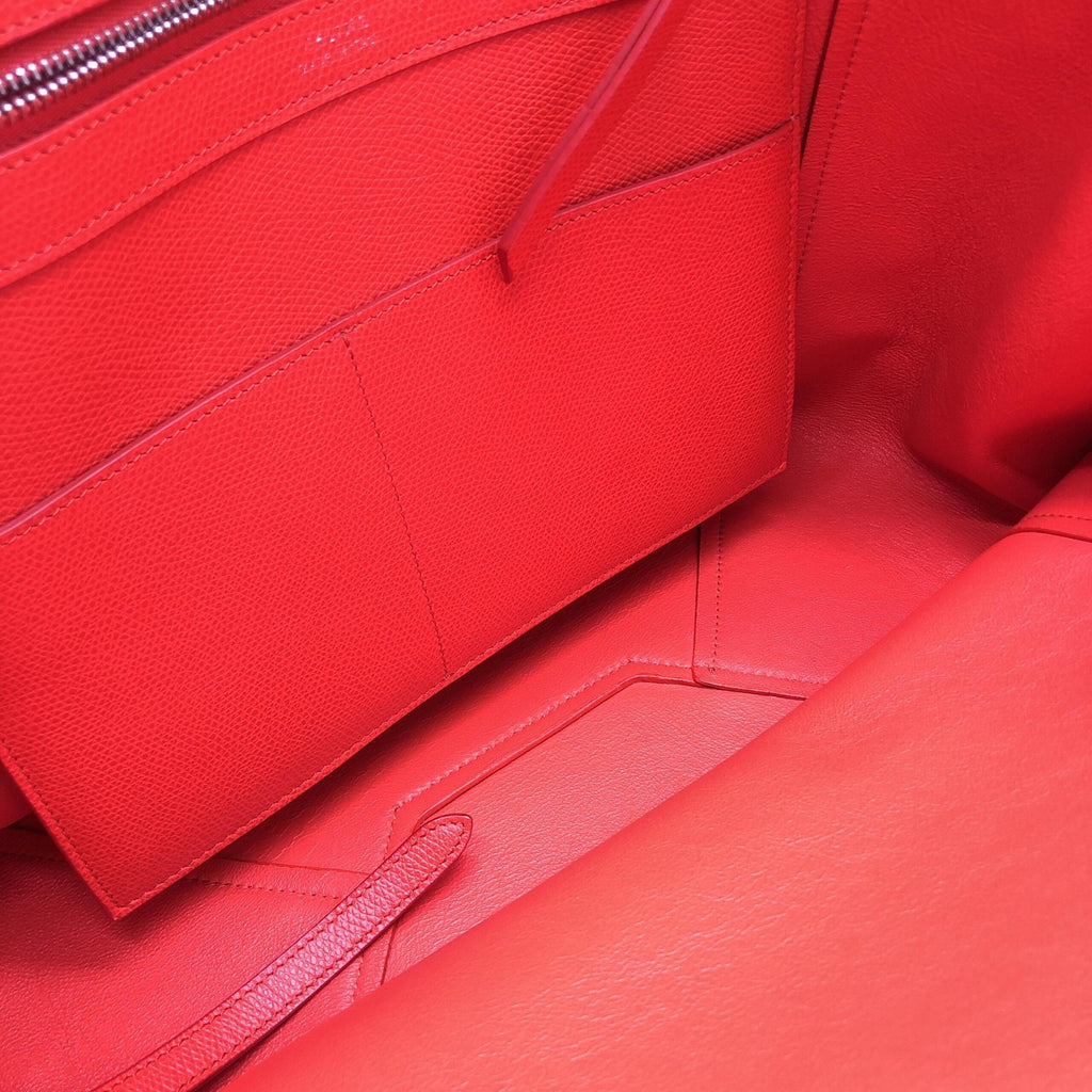 Celine Cabas Phantom Red Pebbled Leather Tote Bag Celine