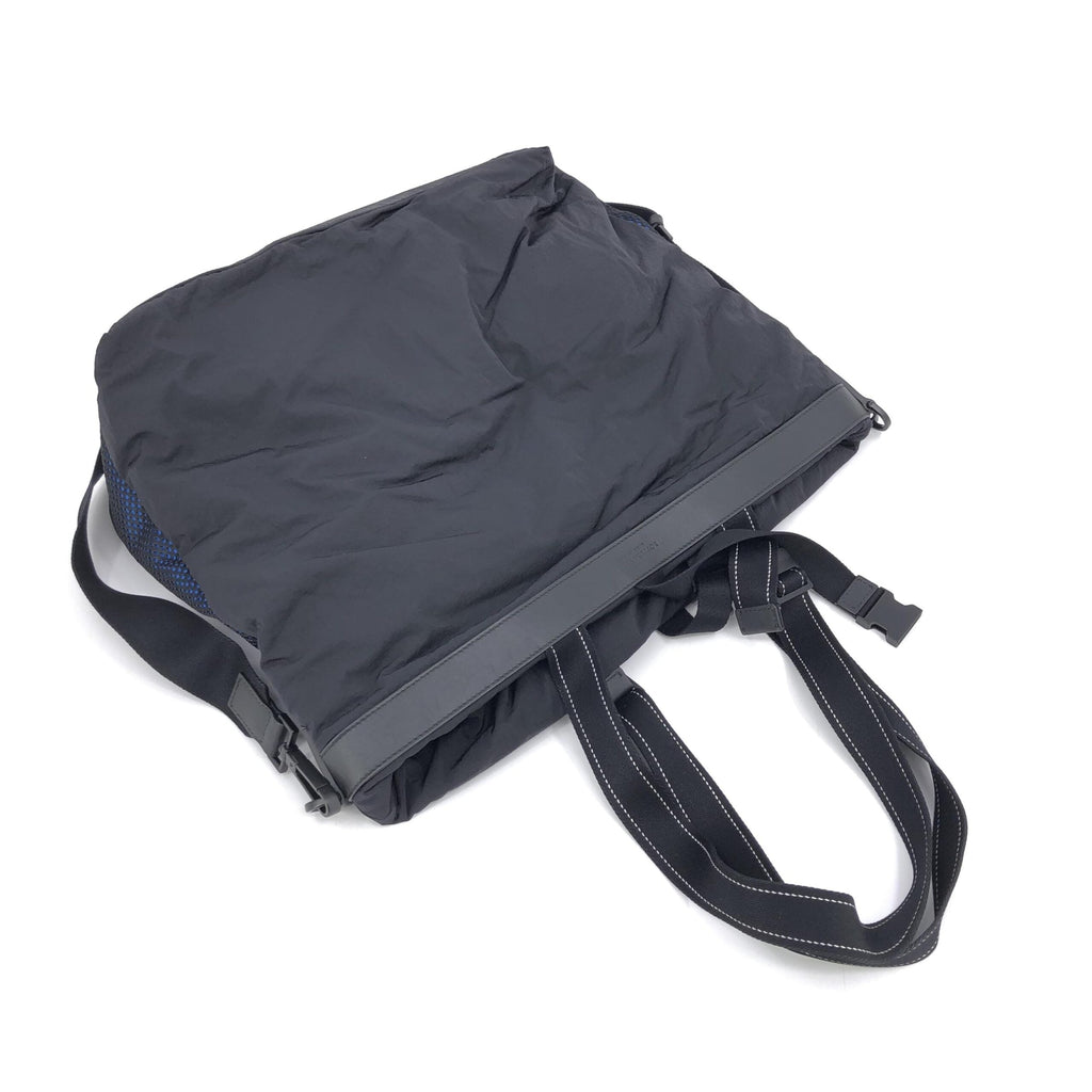 Bottega Veneta Black And Blue Nylon Convertible Tote Bottega Veneta