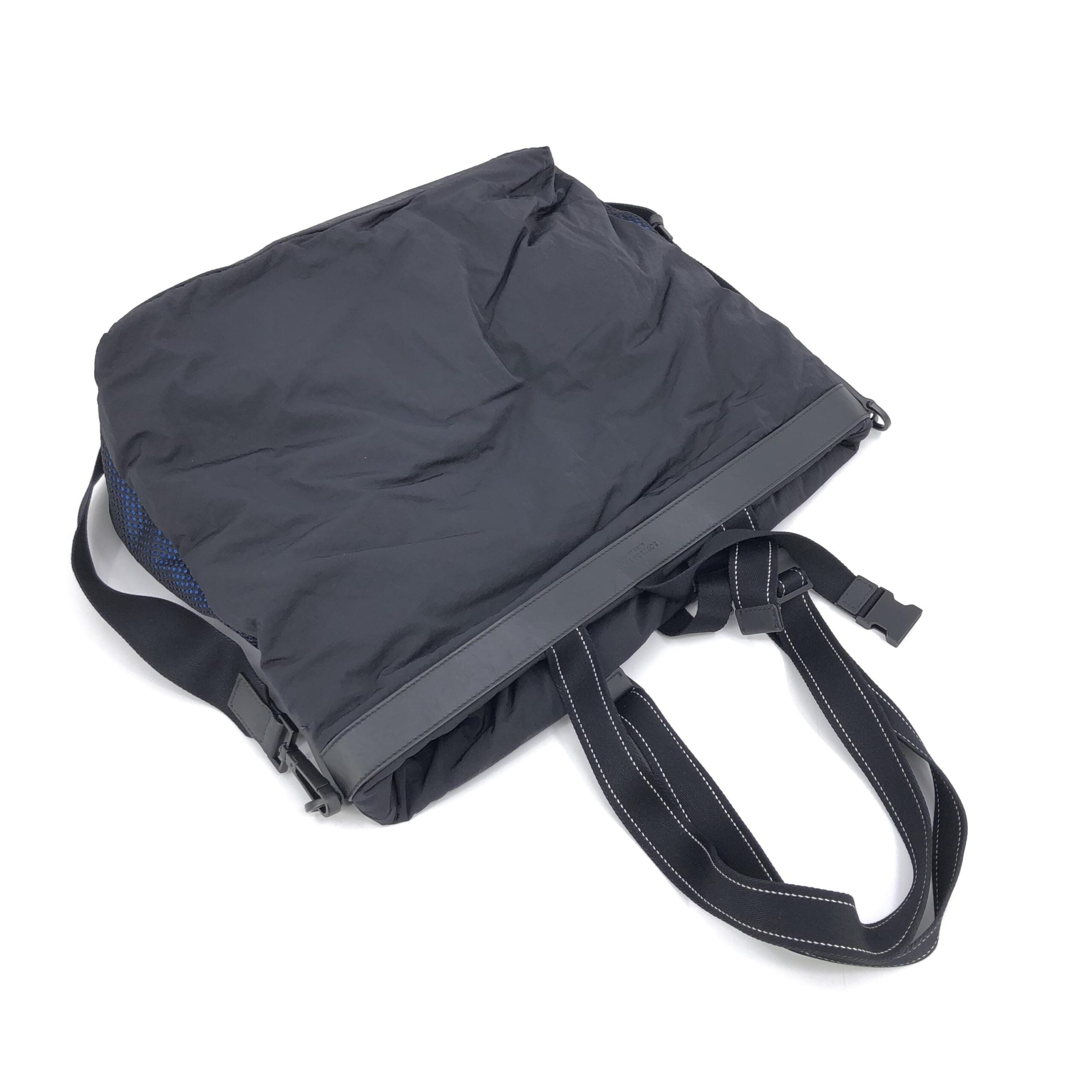 Bottega Veneta Black And Blue Nylon Convertible Tote Bottega Veneta