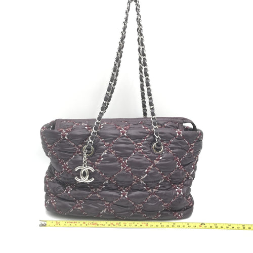 Chanel Paris-Byzance Chain Shoulder Bag Purple Nylon Chanel