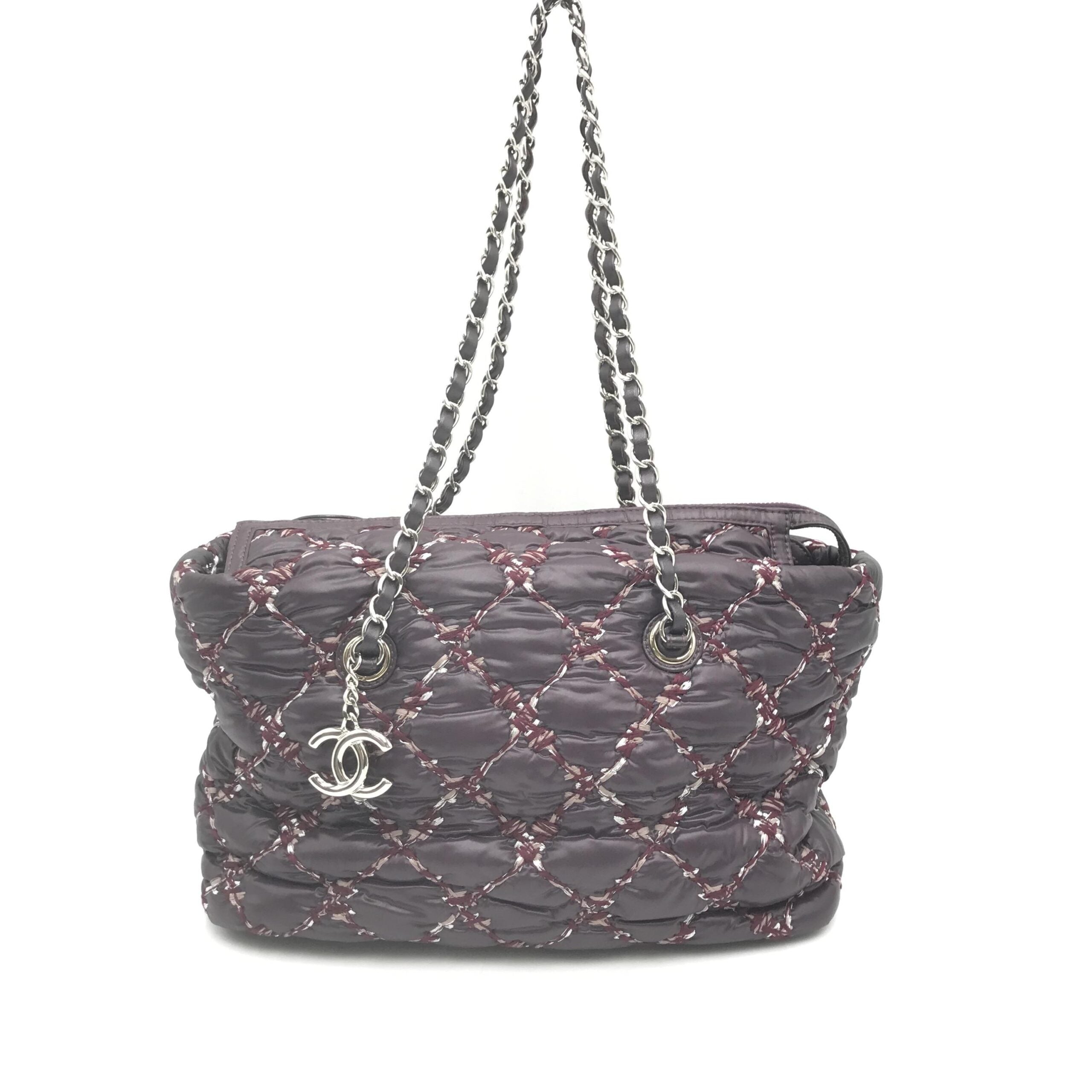 Chanel Paris-Byzance Chain Shoulder Bag Purple Nylon Chanel