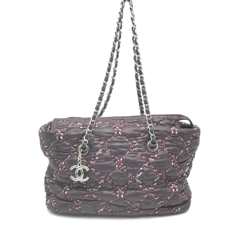 Chanel Paris-Byzance Chain Shoulder Bag Purple Nylon Chanel