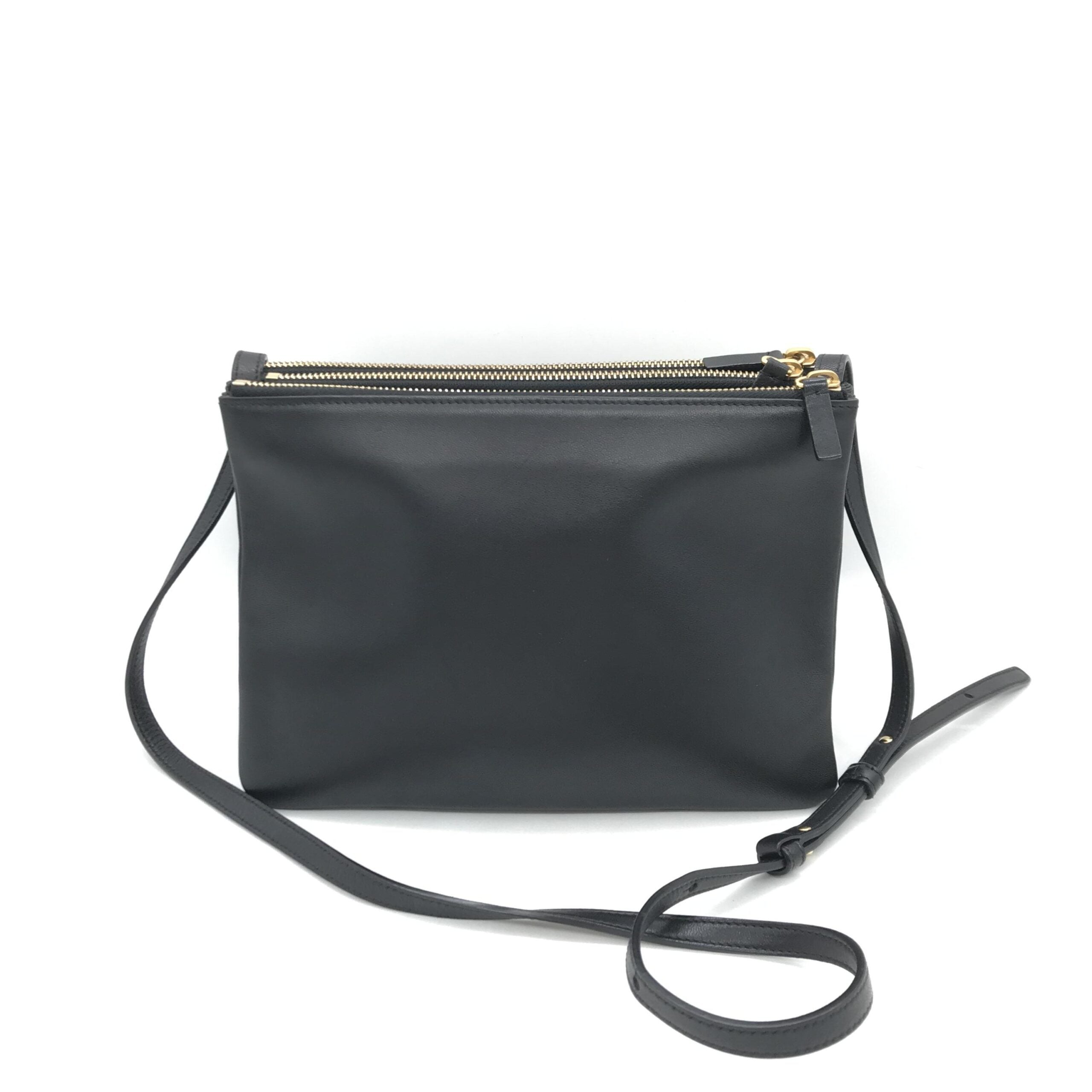 Celine Trio Black Leather Shoulder Bag Celine