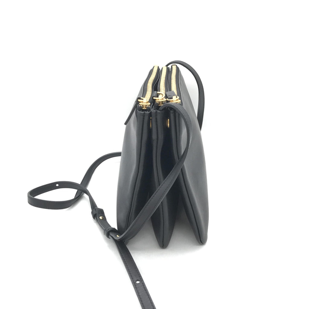 Celine Trio Black Leather Shoulder Bag Celine