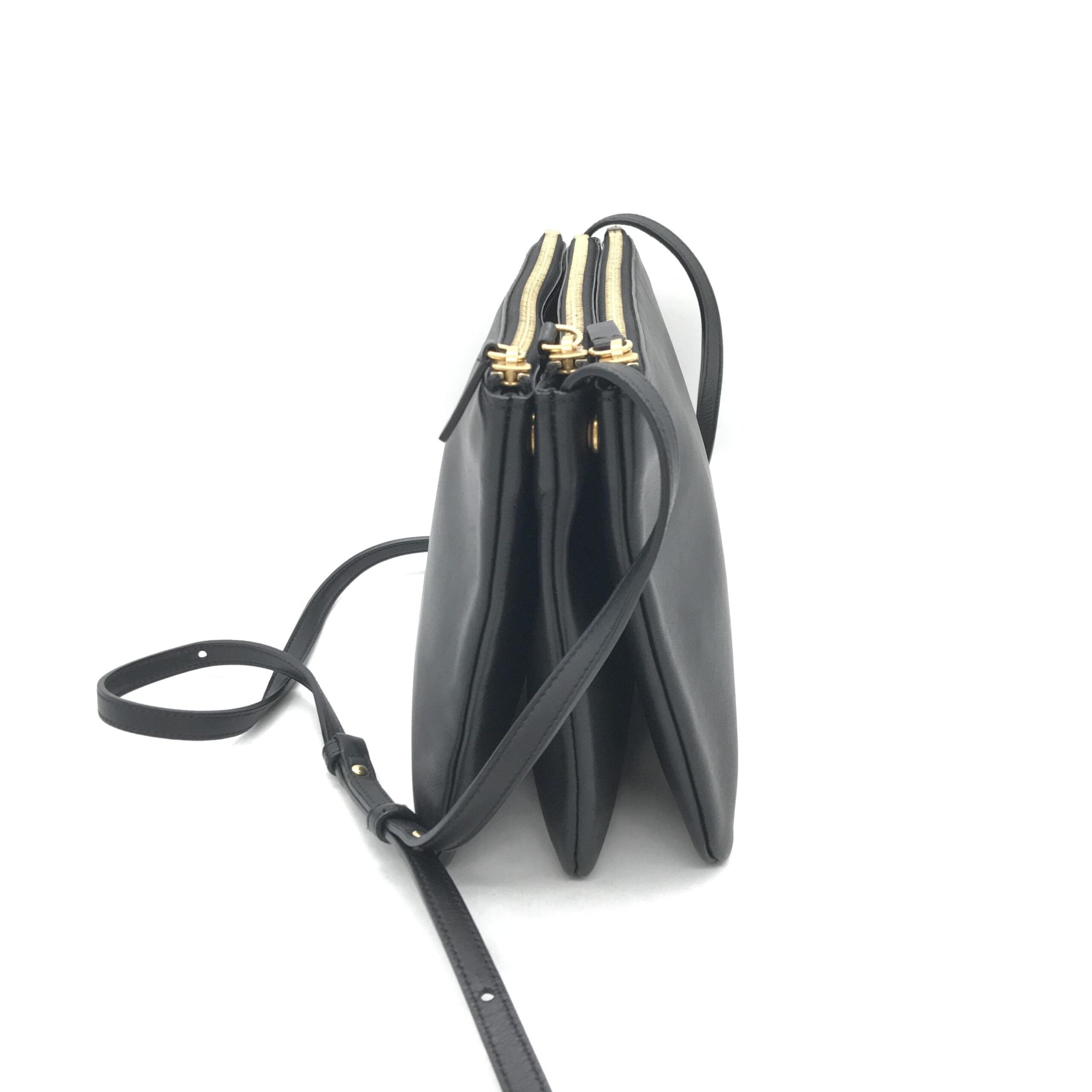 Celine Trio Black Leather Shoulder Bag Celine