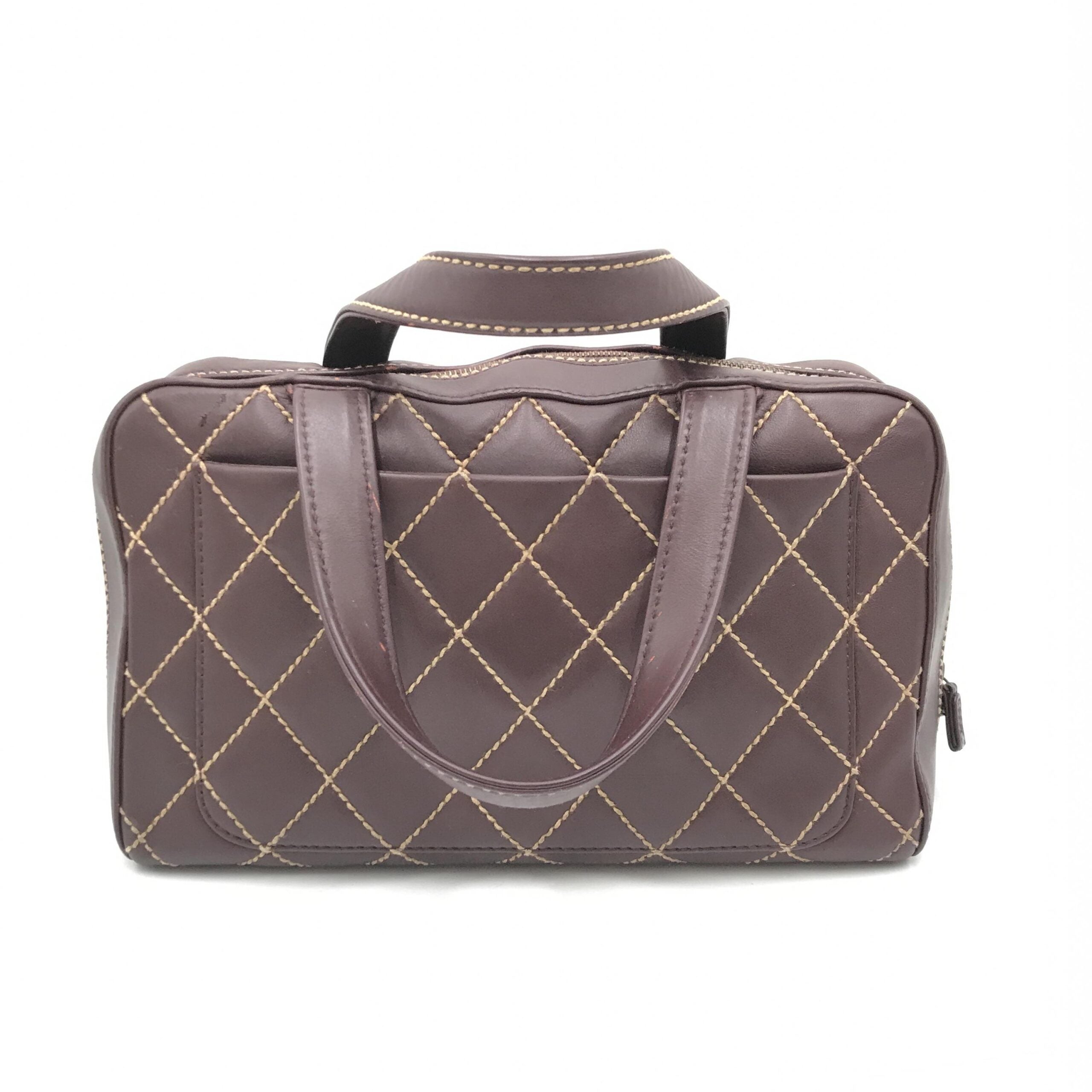 Chanel Wild Stitch Handbag Mini Boston Red Chanel