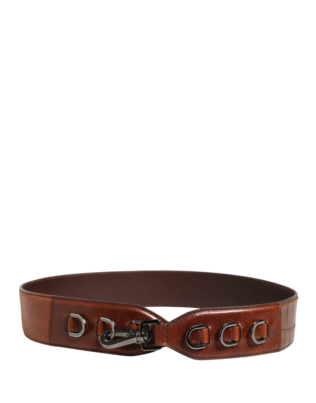 Dolce & Gabbana Brown Horse Velvet & Alligator Leather Bag Shoulder Strap Dolce & Gabbana