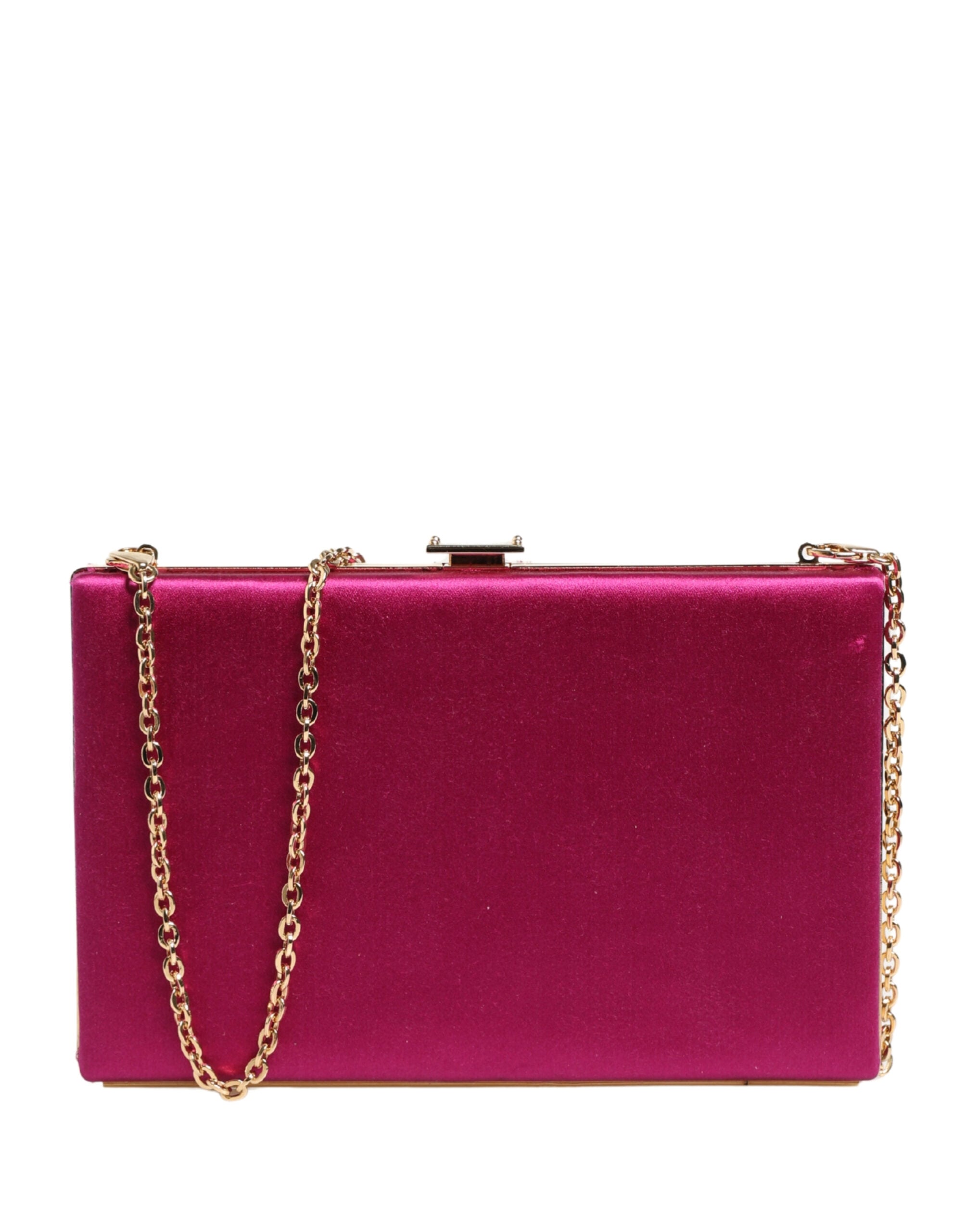 Dolce & Gabbana Pink Cotton & Brass Clutch Evening Crossbody Purse Dolce & Gabbana