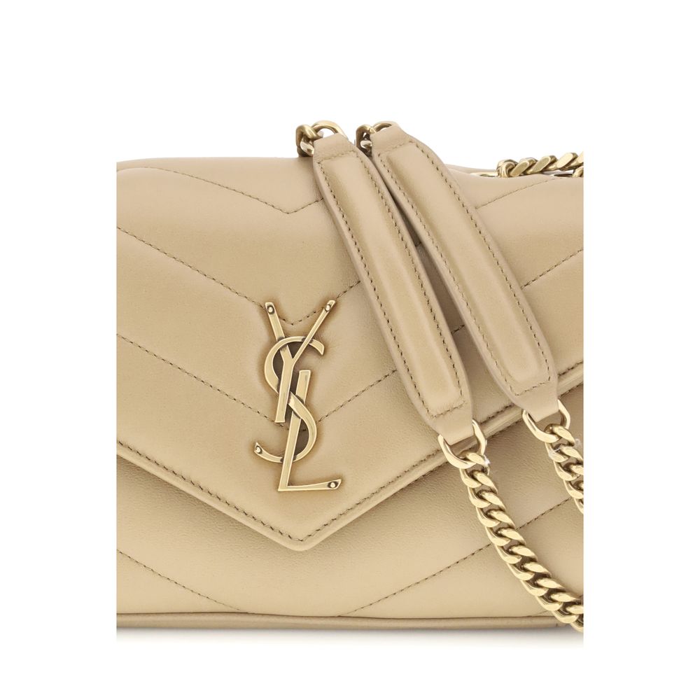 Saint Laurent Beige Lamb Ovis Aries Aries Shoulder Bag Saint Laurent
