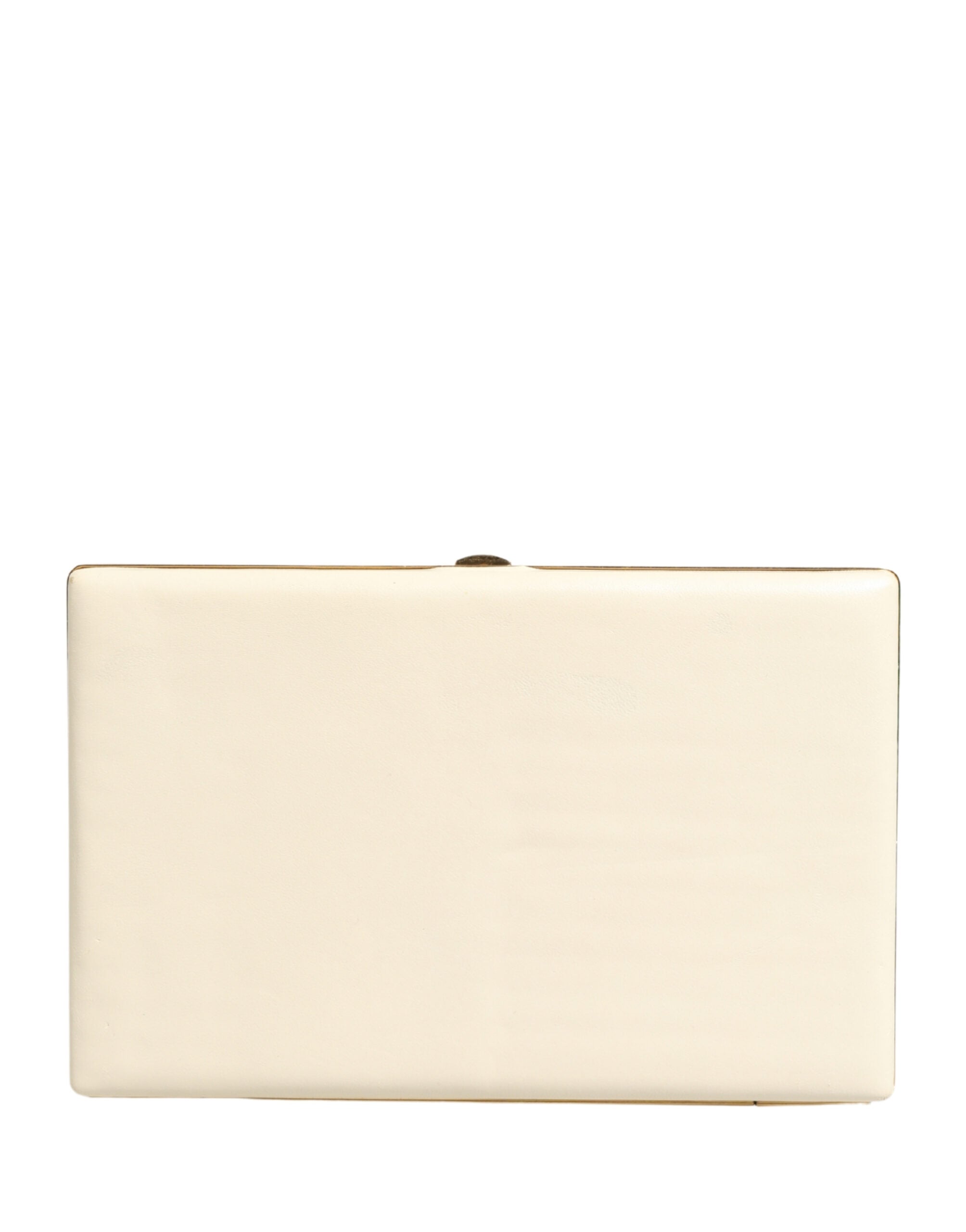 Dolce & Gabbana White Lambskin Leather Miniature Clutch Purse Dolce & Gabbana