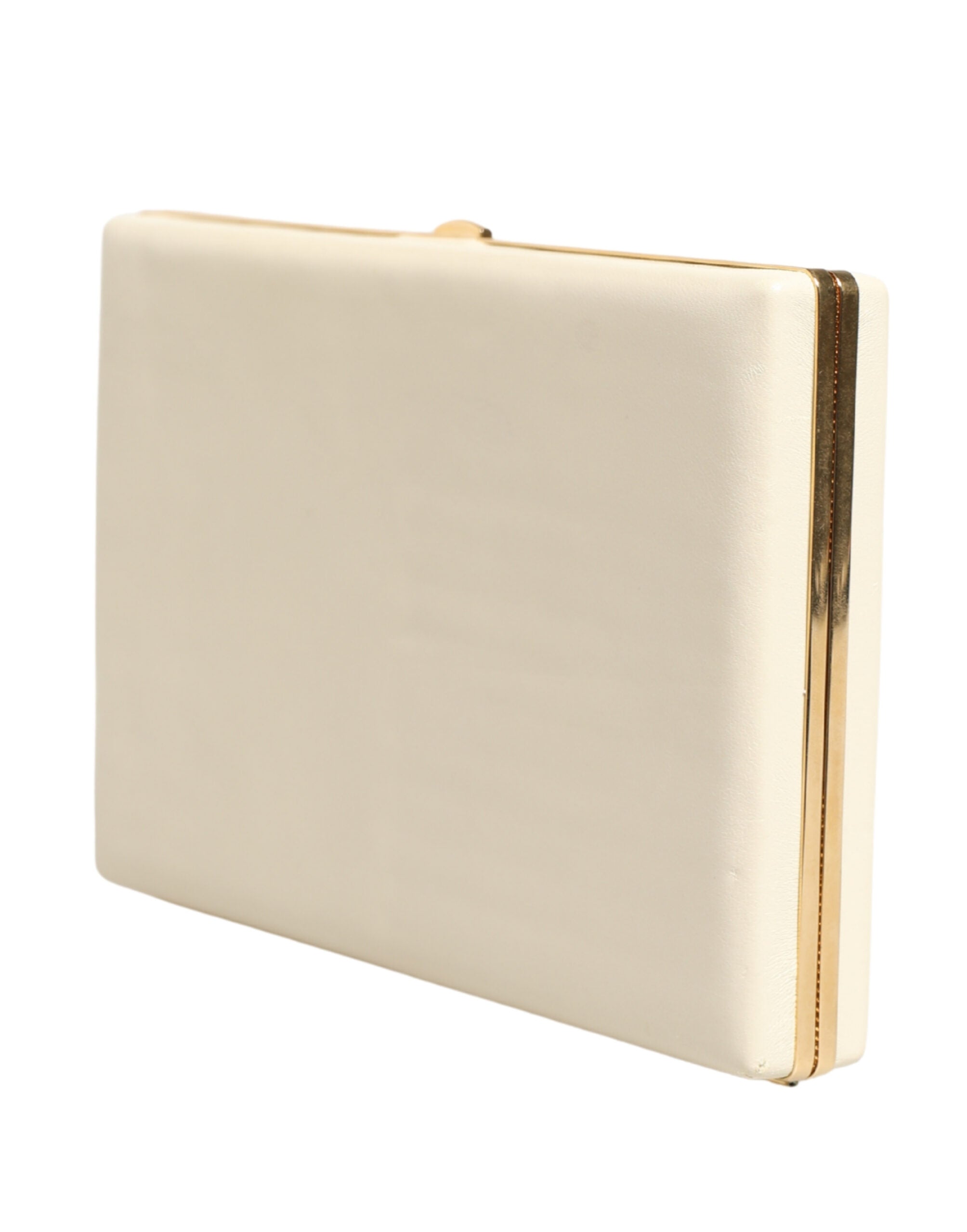 Dolce & Gabbana White Lambskin Leather Miniature Clutch Purse Dolce & Gabbana