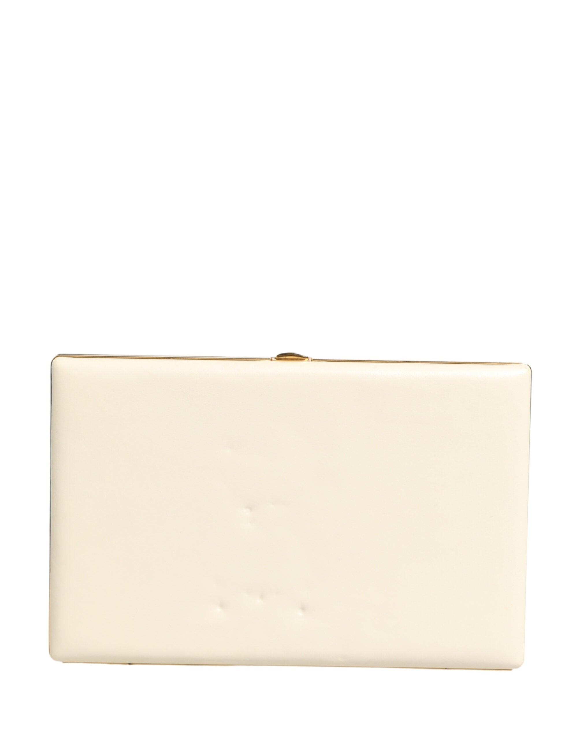 Dolce & Gabbana White Lambskin Leather Miniature Clutch Purse Dolce & Gabbana