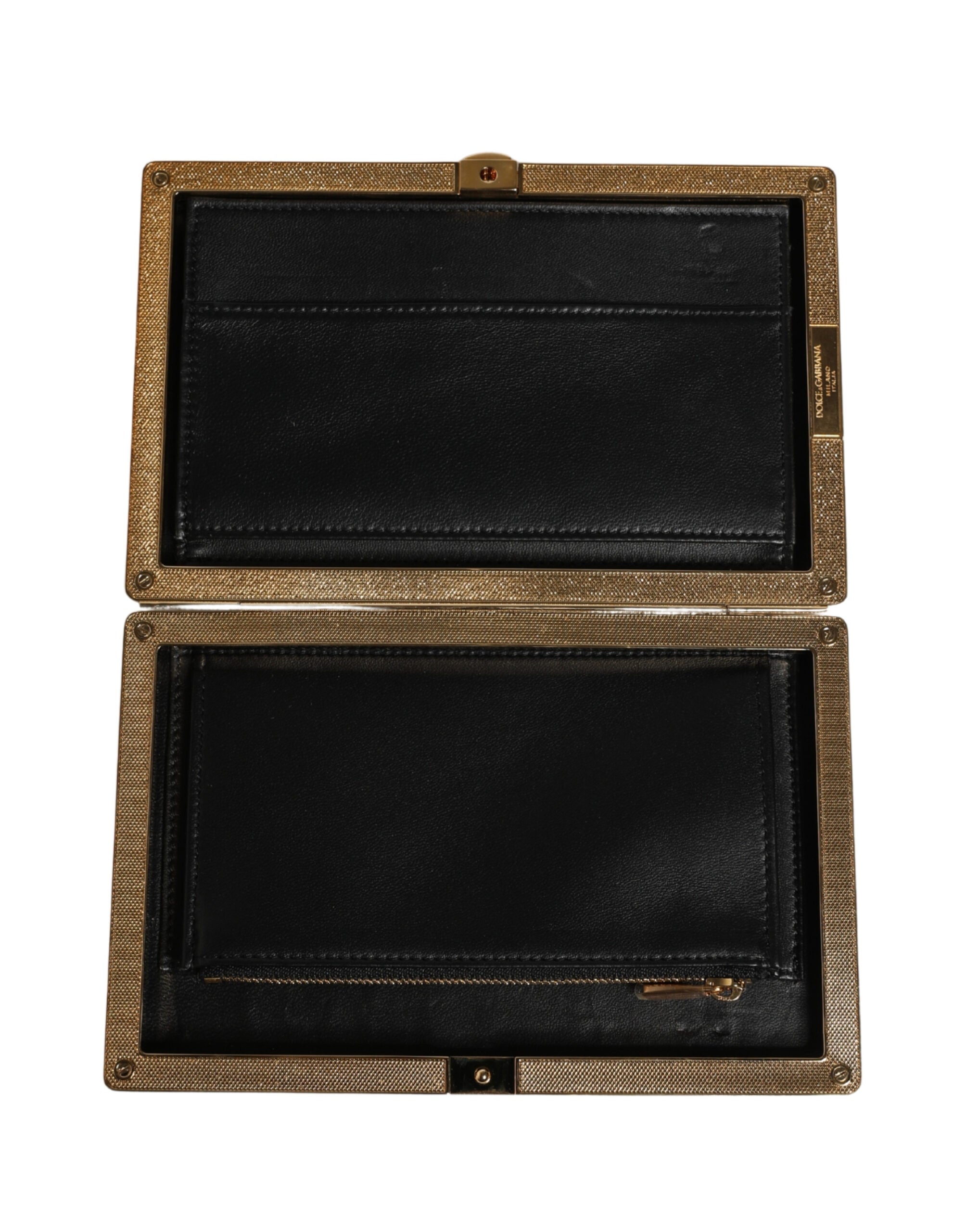 Dolce & Gabbana White Lambskin Leather Miniature Clutch Purse Dolce & Gabbana