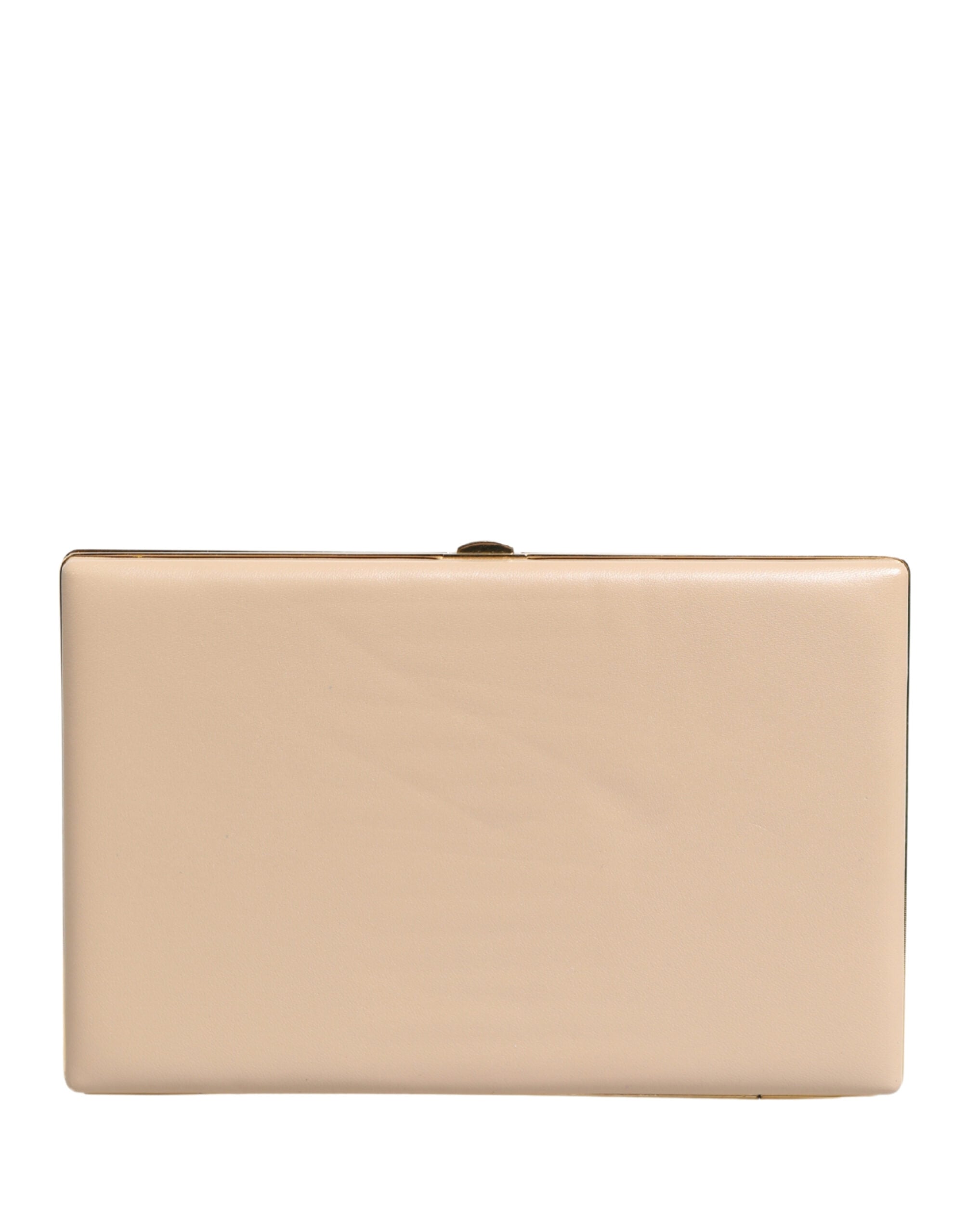 Dolce & Gabbana Beige Lambskin Leather Clutch Evening Women Purse Bag Dolce & Gabbana