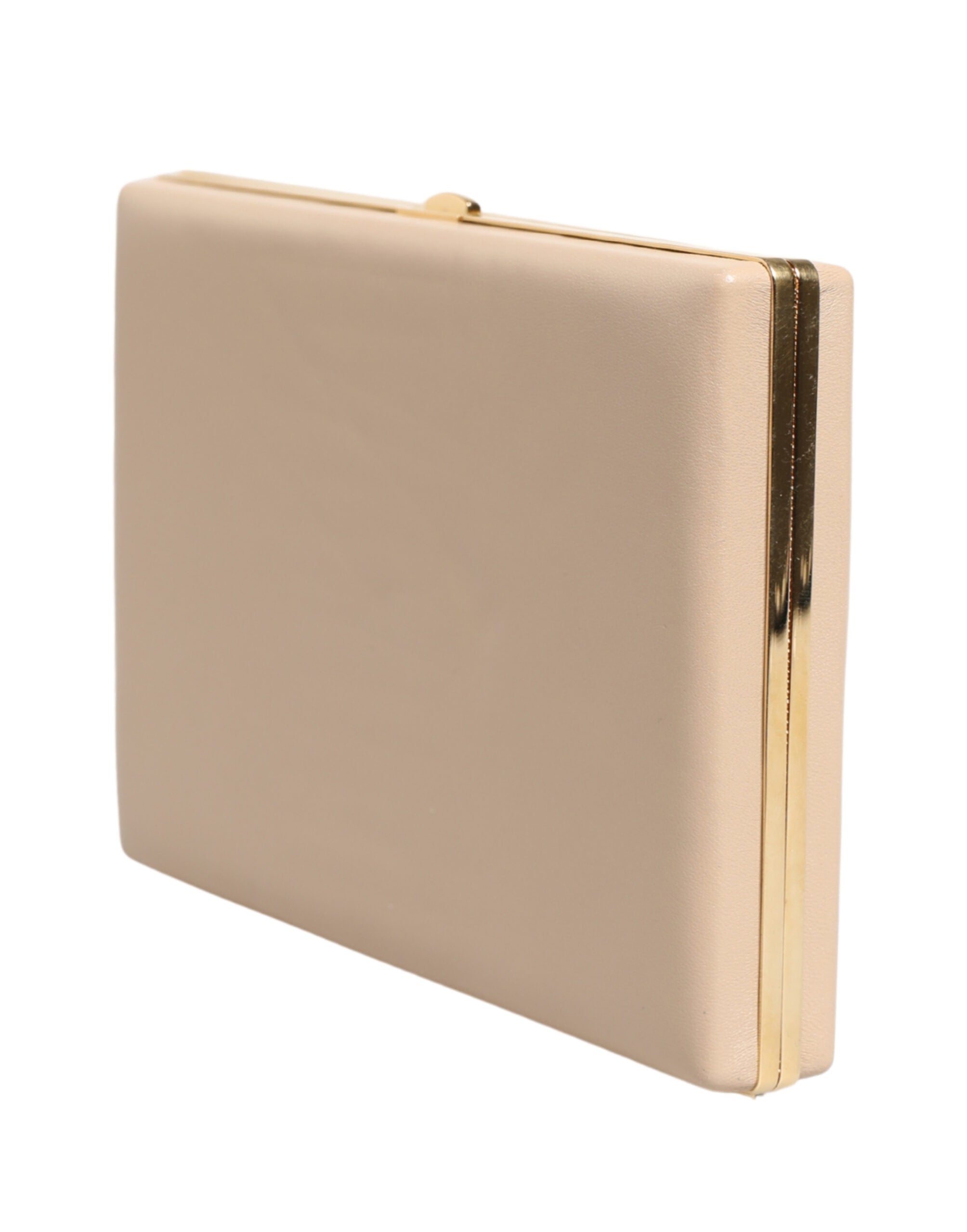 Dolce & Gabbana Beige Lambskin Leather Clutch Evening Women Purse Bag Dolce & Gabbana