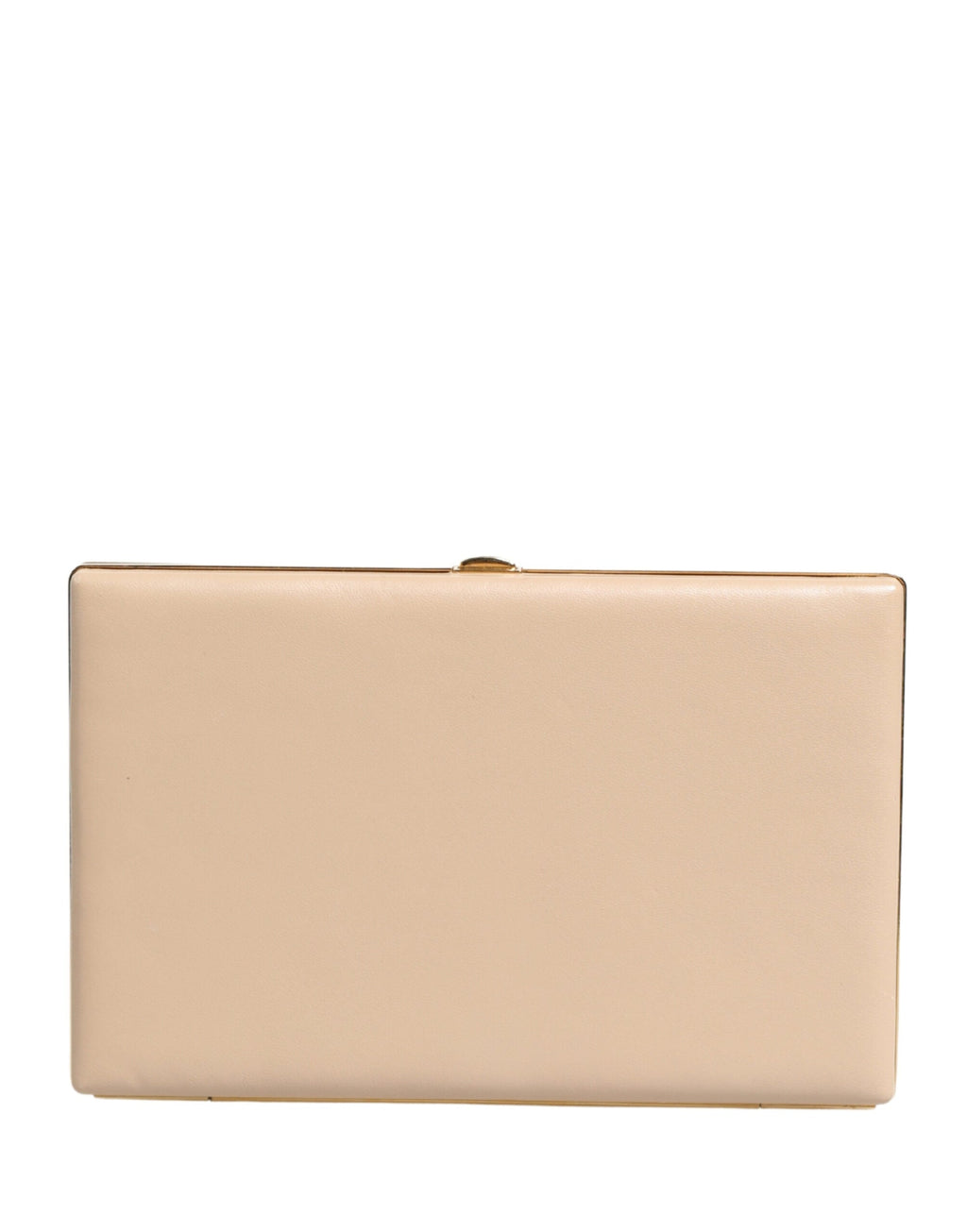 Dolce & Gabbana Beige Lambskin Leather Clutch Evening Women Purse Bag Dolce & Gabbana
