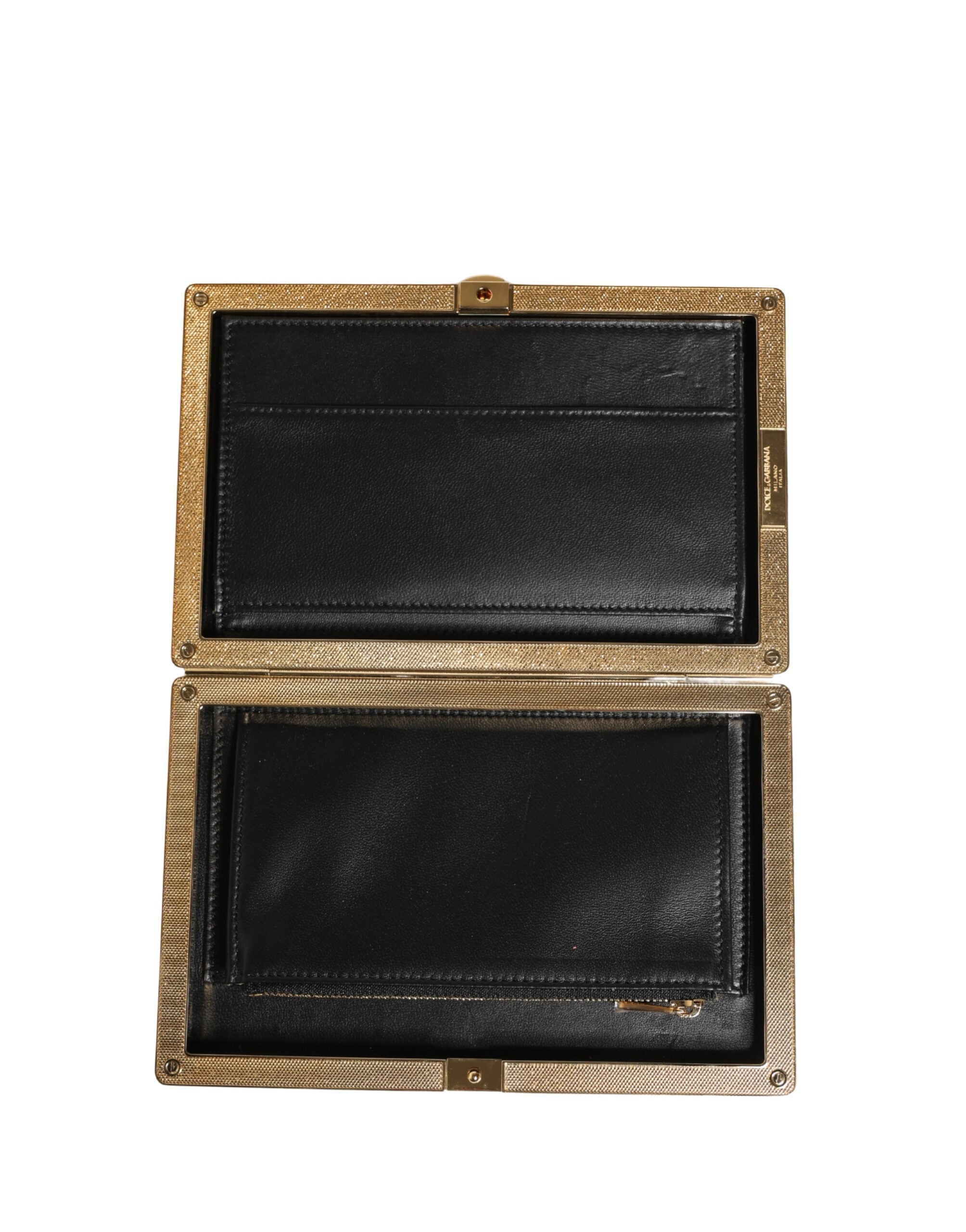 Dolce & Gabbana Beige Lambskin Leather Clutch Evening Women Purse Bag Dolce & Gabbana