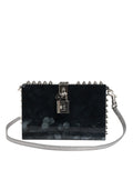 Dolce & Gabbana Black Plexiglass Silver Hardware Clutch Shoulder Purse Dolce & Gabbana