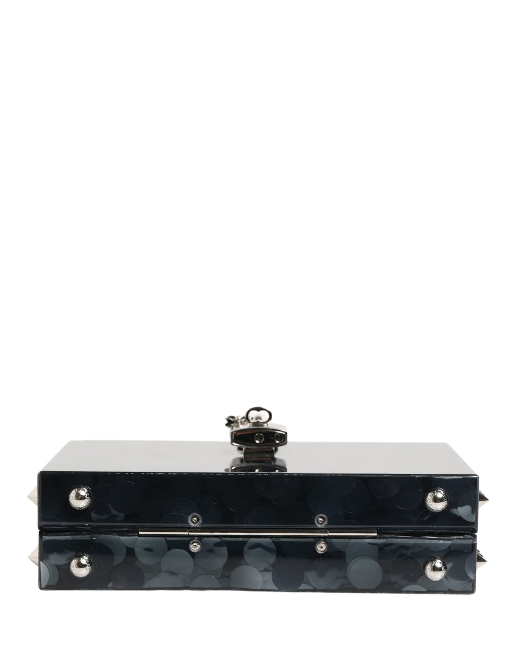 Dolce & Gabbana Black Plexiglass Silver Hardware Clutch Shoulder Purse Dolce & Gabbana
