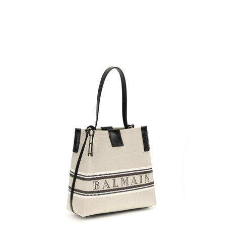 Balmain Beige Cotton Release Bucket Bag SS26 Balmain