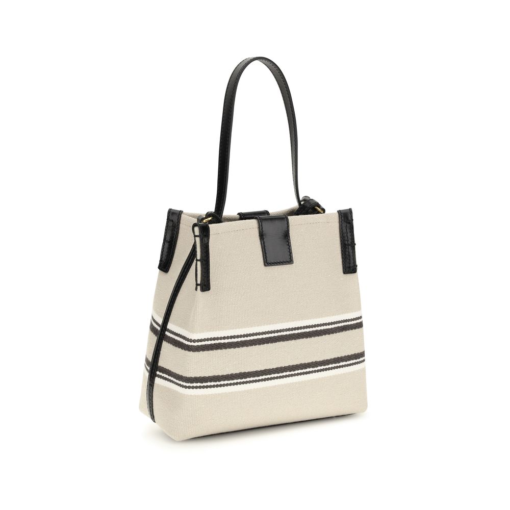 Balmain Beige Cotton Release Bucket Bag SS26 Balmain