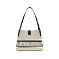 Balmain Beige Cotton Shoulder Bag Balmain