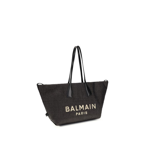Balmain Black Raffia Shoulder Bag Balmain