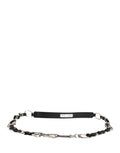 Dolce & Gabbana Black Lamb Leather Silver Chain DG Logo Shoulder Strap Dolce & Gabbana
