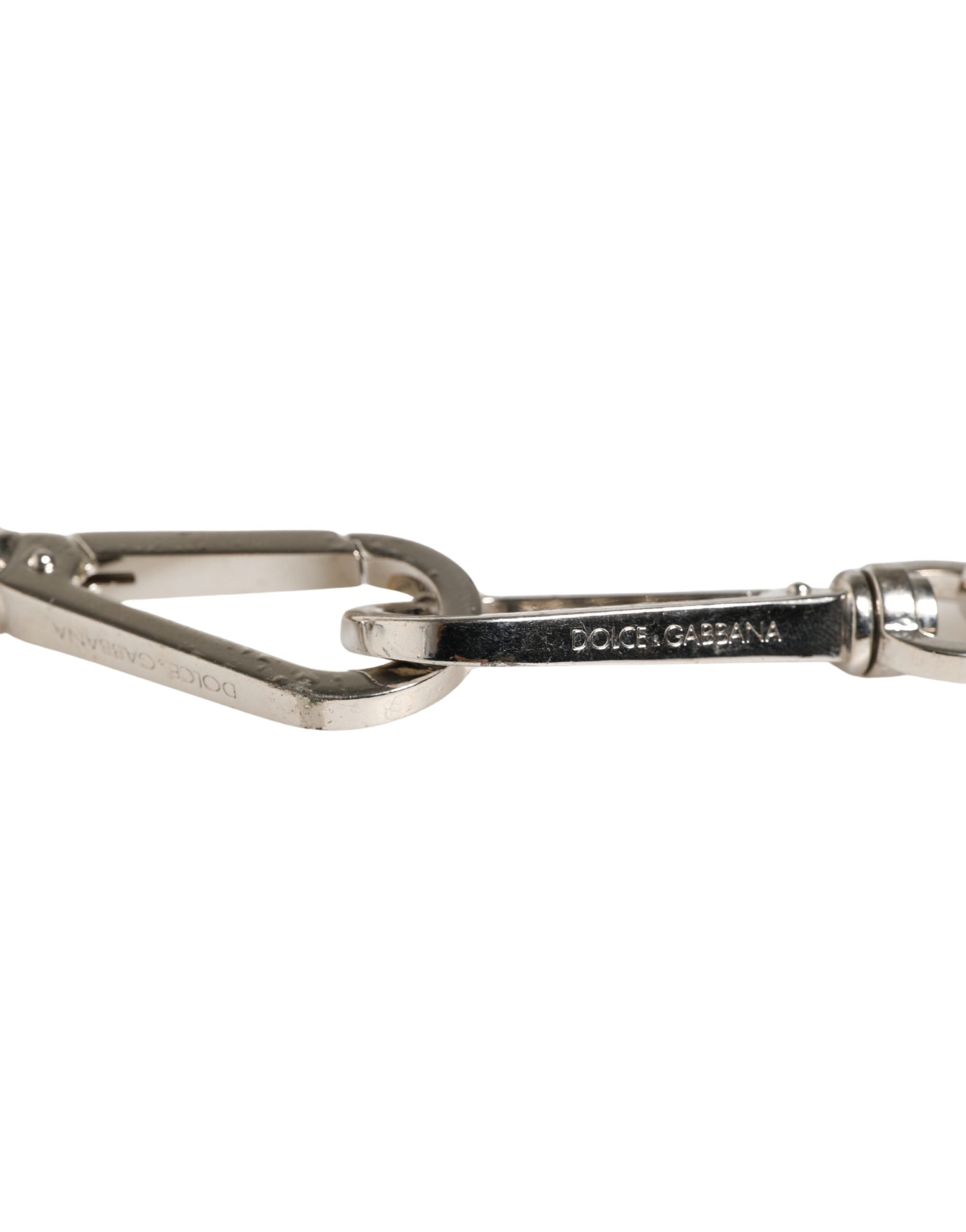 Dolce & Gabbana Black Lamb Leather Silver Chain DG Logo Shoulder Strap Dolce & Gabbana