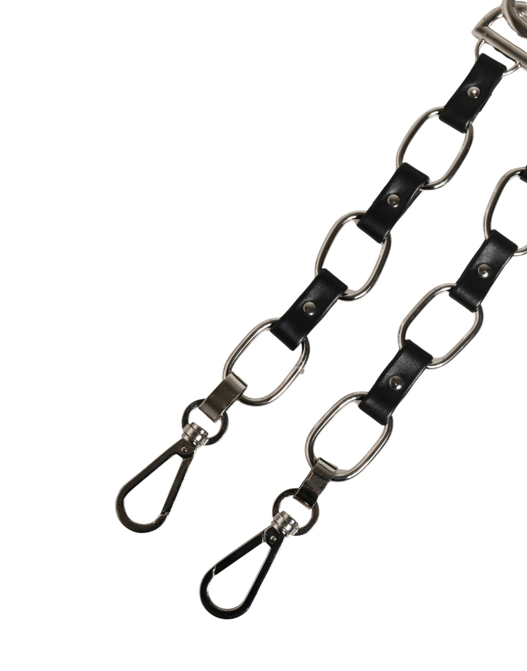 Dolce & Gabbana Black Lamb Leather Silver Chain DG Logo Shoulder Strap Dolce & Gabbana