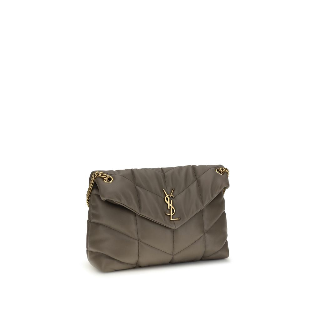 Saint Laurent Gray Quilted Lamb Leather LouLou Medium Shoulder Bag SS26 Saint Laurent