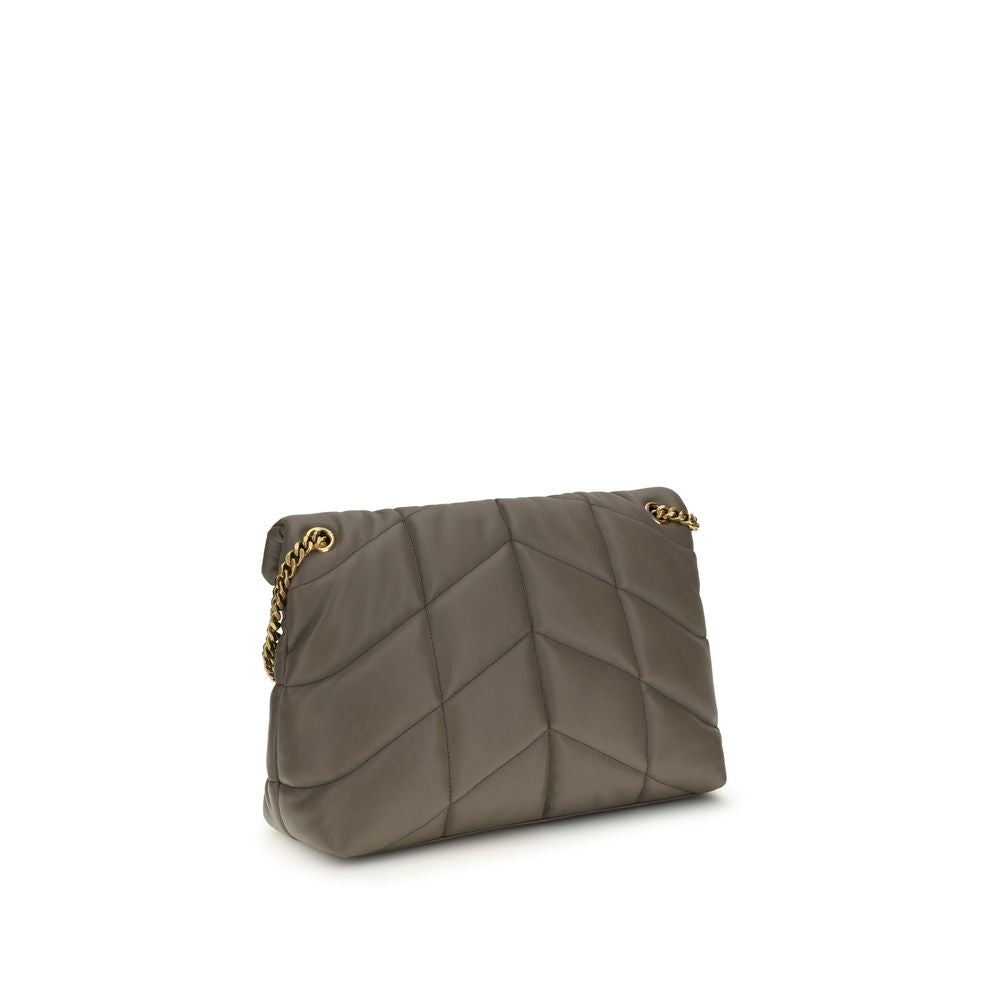 Saint Laurent Gray Quilted Lamb Leather LouLou Medium Shoulder Bag SS26 Saint Laurent