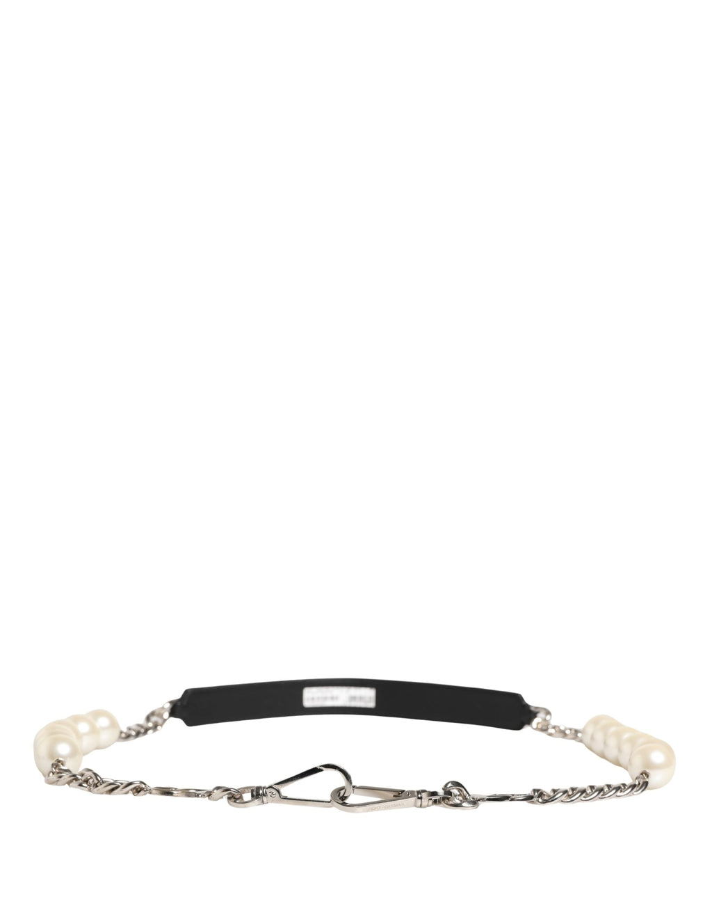 Dolce & Gabbana Black Leather Silver Chain Bag Accessory Shoulder Strap Dolce & Gabbana