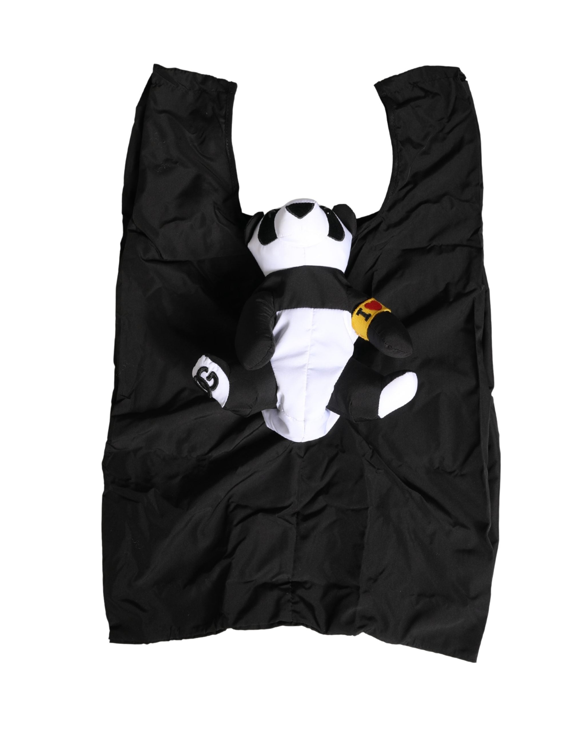Dolce & Gabbana Men Black Polyester Panda Stuffed Ecobag Bag Dolce & Gabbana