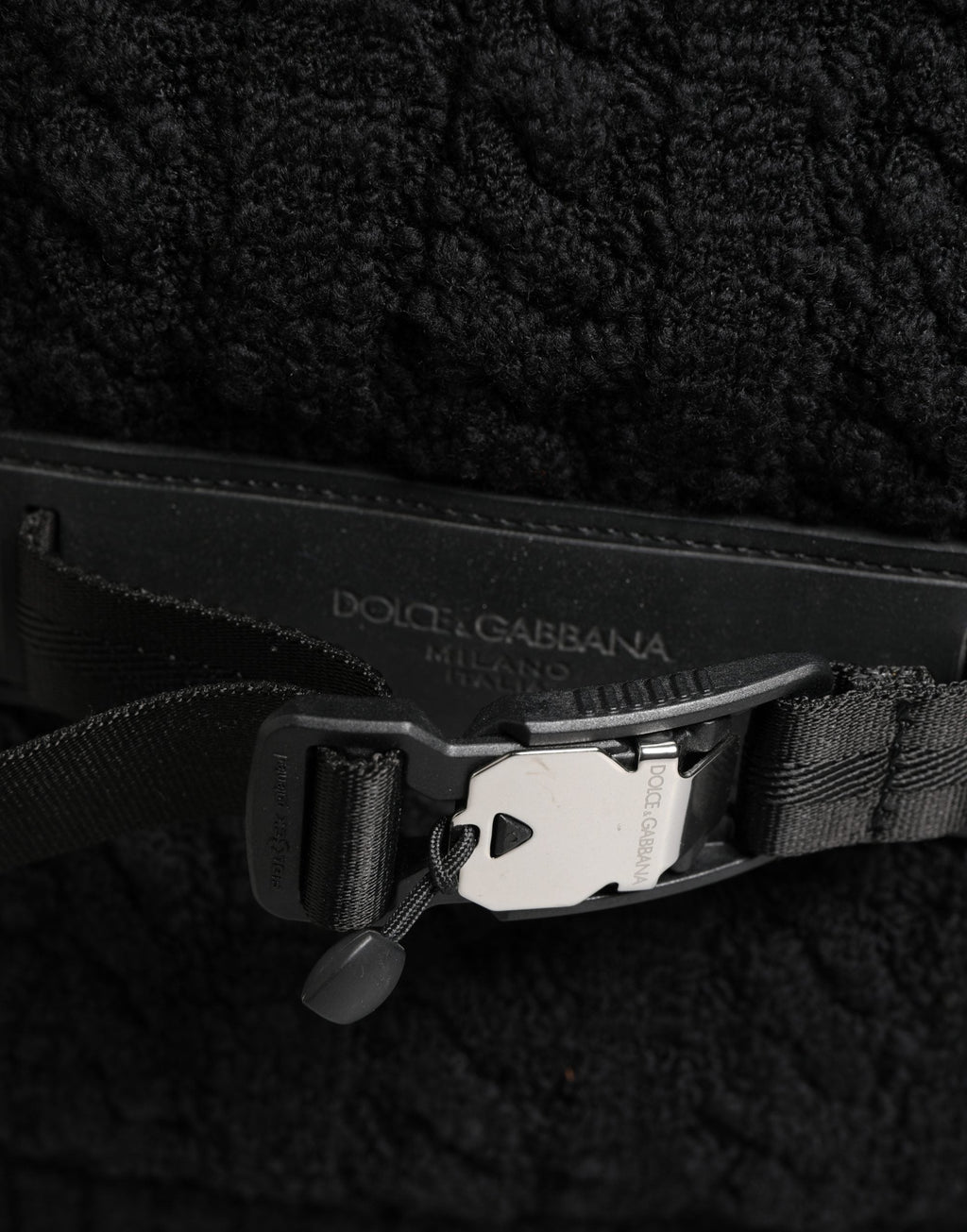 Dolce & Gabbana Black Tricot Wool Blend Duffel Backpack Travel Borse Bag Dolce & Gabbana