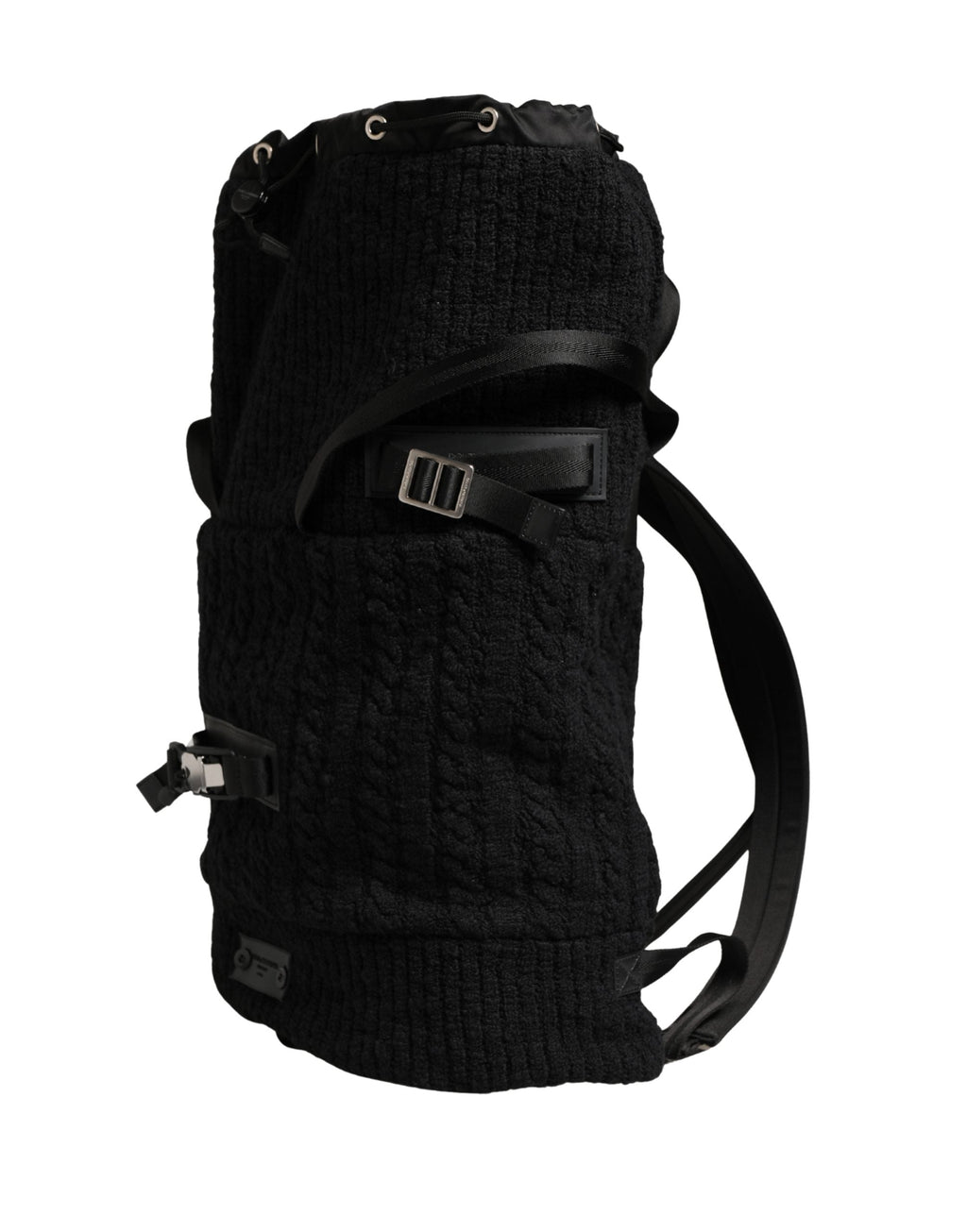 Dolce & Gabbana Black Tricot Wool Blend Duffel Backpack Travel Borse Bag Dolce & Gabbana