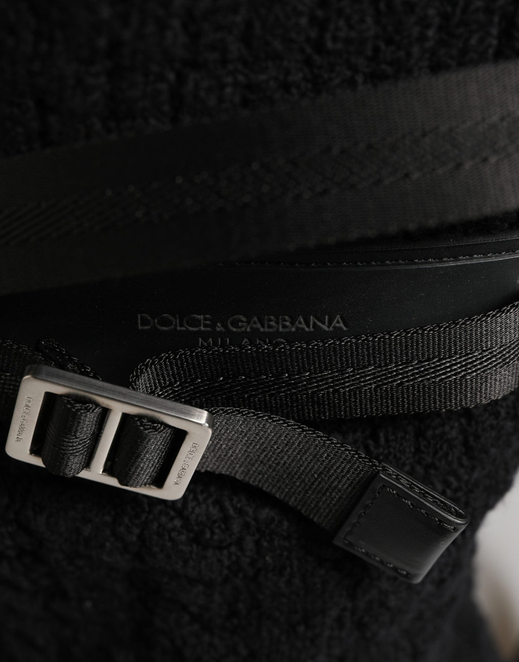 Dolce & Gabbana Black Tricot Wool Blend Duffel Backpack Travel Borse Bag Dolce & Gabbana