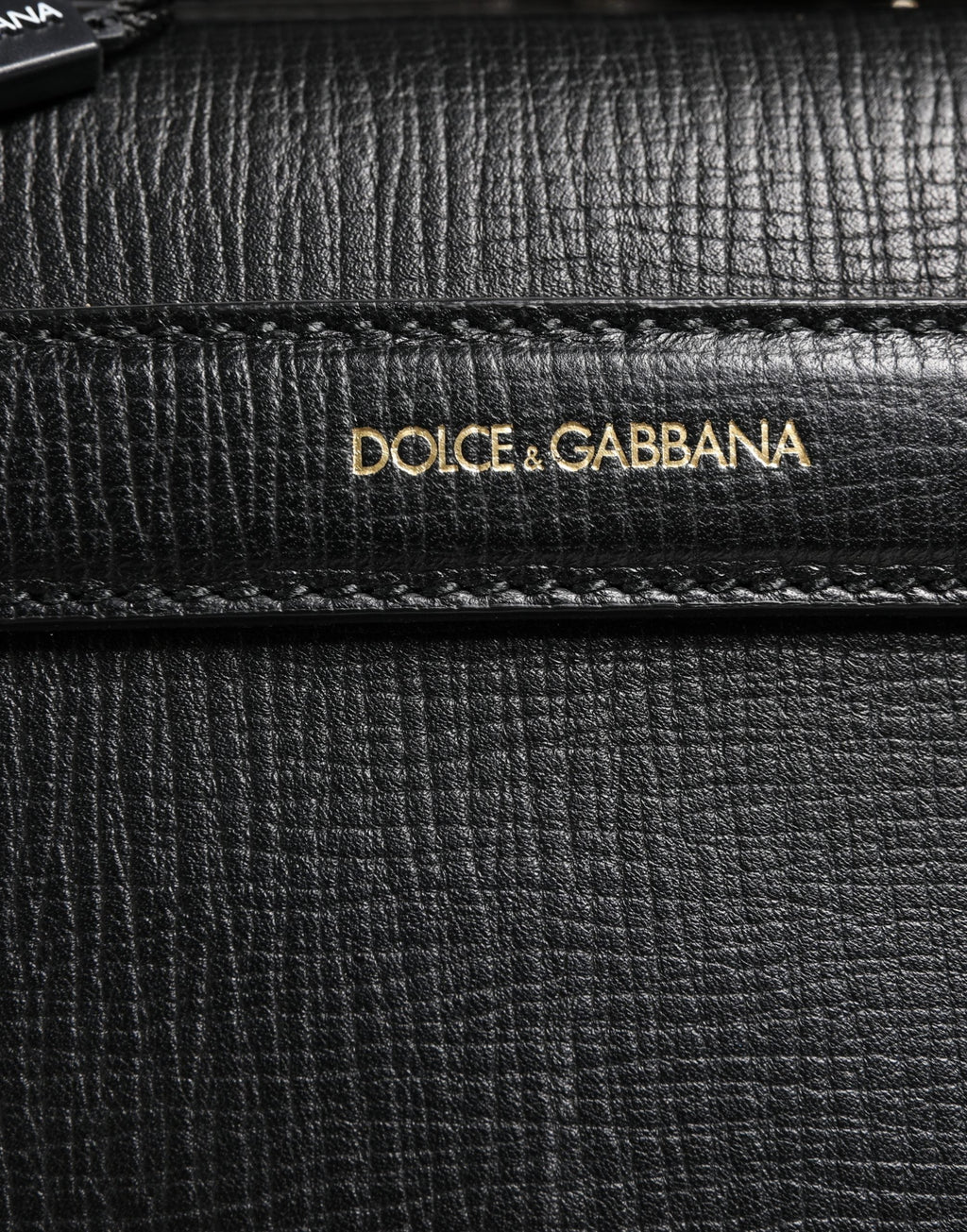 Dolce & Gabbana Black Car Man Applique Leather Weekender Borse Bag Dolce & Gabbana