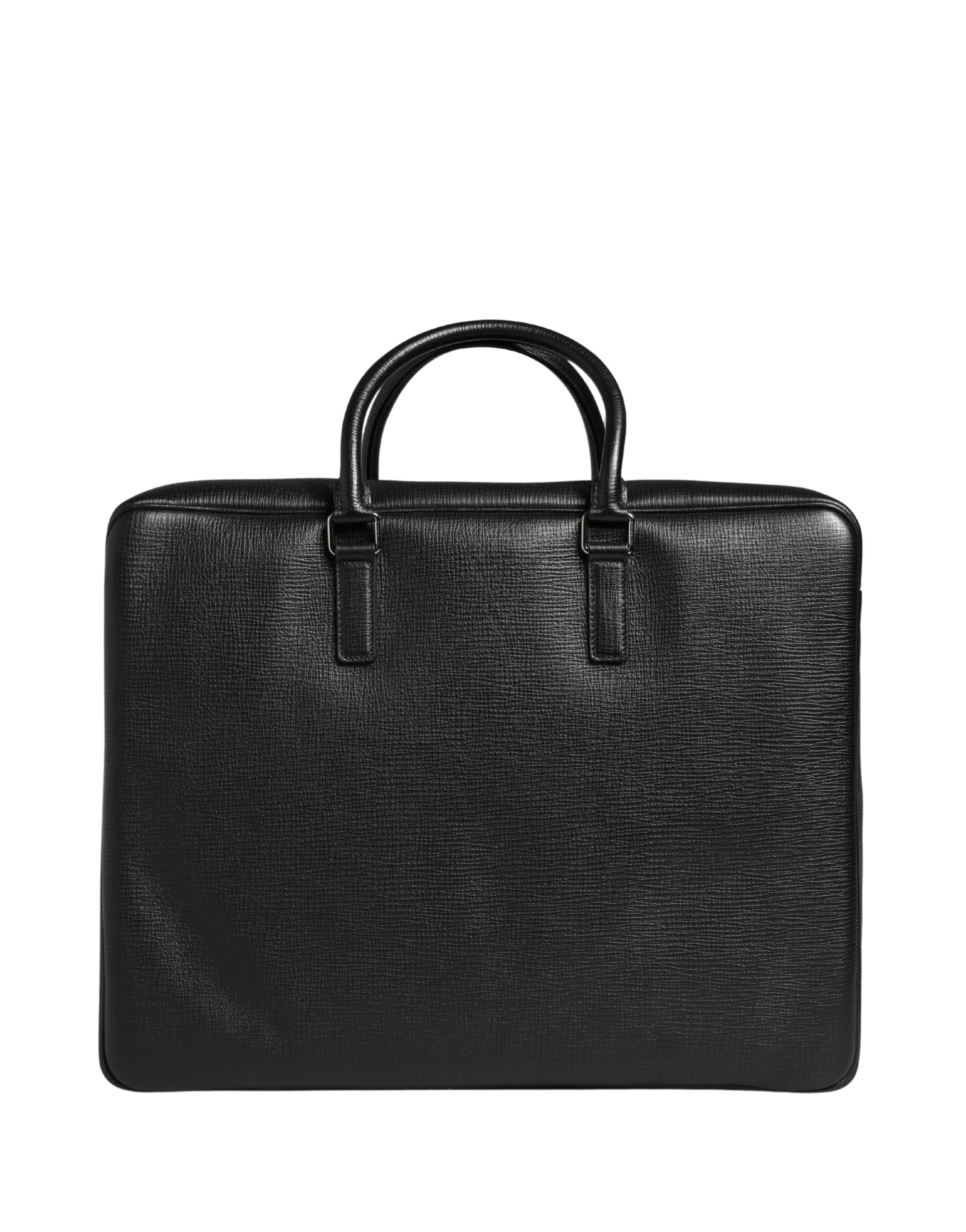 Dolce & Gabbana Black Car Man Applique Leather Weekender Borse Bag Dolce & Gabbana