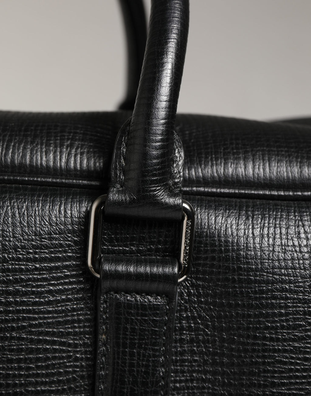 Dolce & Gabbana Black Car Man Applique Leather Weekender Borse Bag Dolce & Gabbana