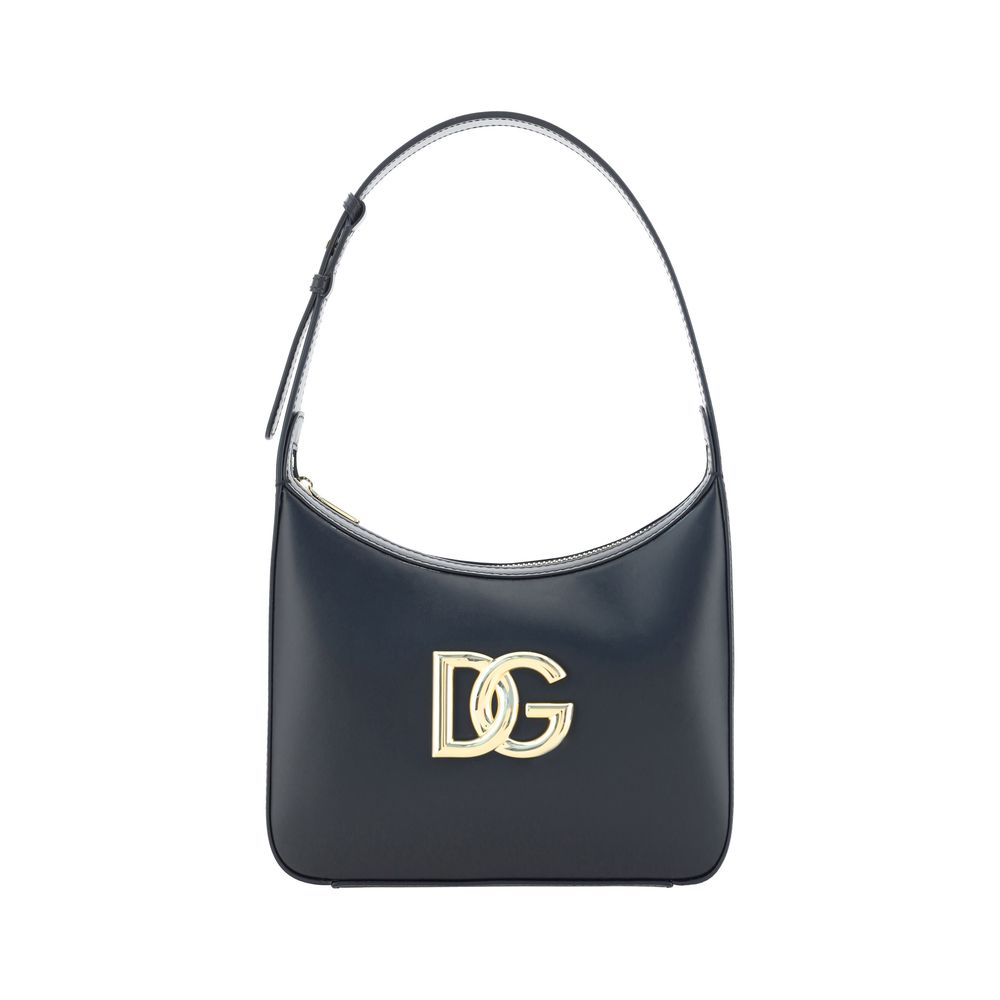 Dolce & Gabbana Black Calf Leather Bos Taurus Shoulder Bag Dolce & Gabbana