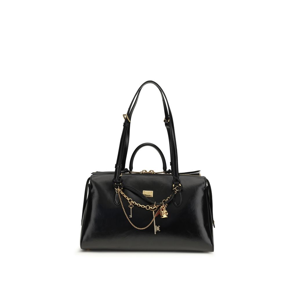 Dolce & Gabbana Black Calf Leather Bos Taurus Shoulder Bag Dolce & Gabbana