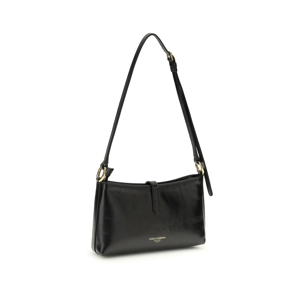 Dolce & Gabbana Black Calf Leather Bos Taurus Shoulder Bag Dolce & Gabbana