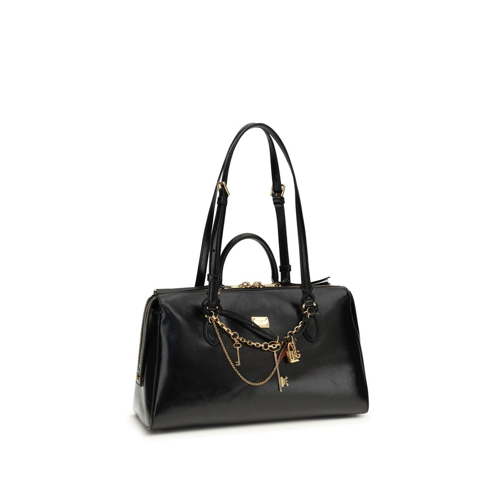Dolce & Gabbana Black Calf Leather Bos Taurus Shoulder Bag Dolce & Gabbana