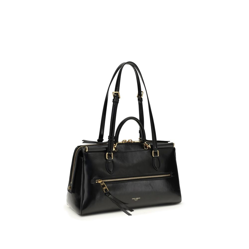 Dolce & Gabbana Black Calf Leather Bos Taurus Shoulder Bag Dolce & Gabbana